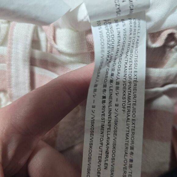 Chriselle Lim Pink and Cream Stripe Linen Blend Paperbag Shorts - Picture 5 of 5